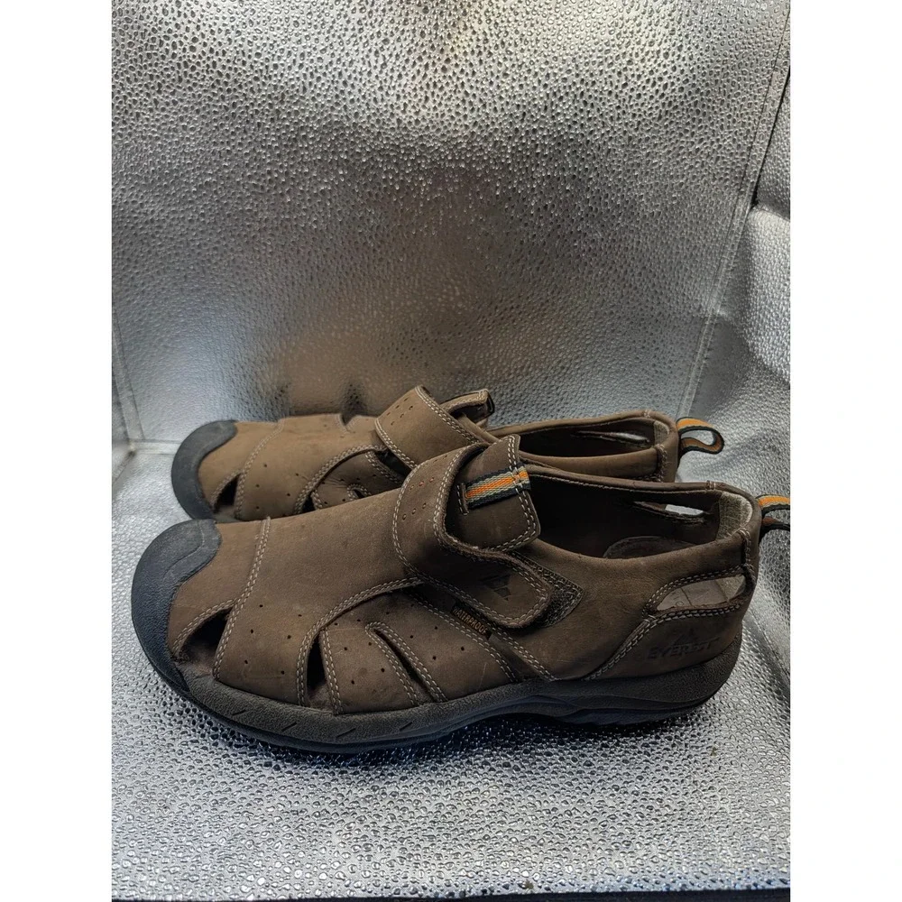 Everest Mens Brown Waterproof Hiking Sandals Closed Toe Fisherman Size 10M
